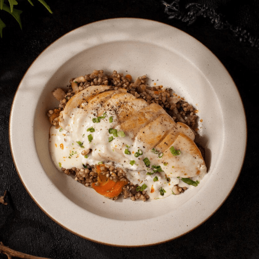 PARMIGIANO CHICKEN BREAST WITH BUCKWHEAT