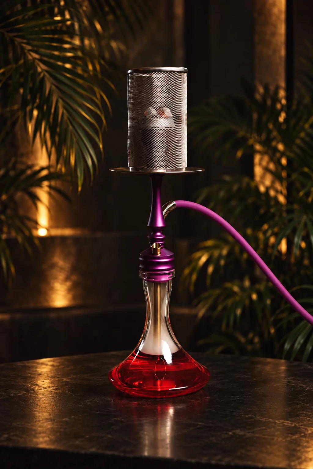 A Moon Lounge set in a warmly lit tropical lounge